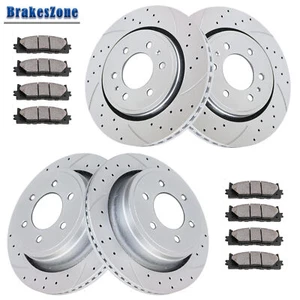 Front and Rear Brake Rotors Pads Kit for Ford F-150 2010 2011 Drilled Slotted - Bild 1 von 7