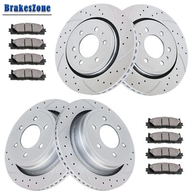 Front and Rear Brake Rotors Pads Kit for Ford F-150 2010 2011 Drilled Slotted - Image 1 of 4