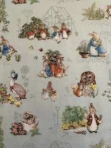 PETER RABBIT & FRIENDS BLUE BY RILEY BLAKE NURSERY KIDS BOOK COTTON FABRIC HY - Picture 1 of 10