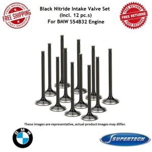 SuperTech Black Nitride Intake Valves Set of 12 - 117.38mm For BMW S54B32 Engine - Picture 1 of 6