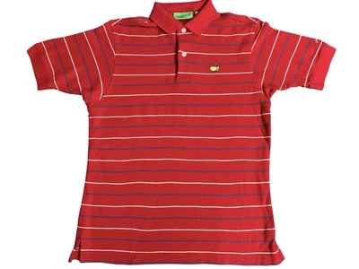 Masters Collection Youth Golf Red Striped Polo Shirt Size Small (8/10) - Image 1 of 4
