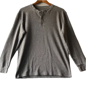 Blue Ice Herren Waffelstrick Thermo Henley Hemd Größe L grau Freizeit Komfort - Bild 1 von 4
