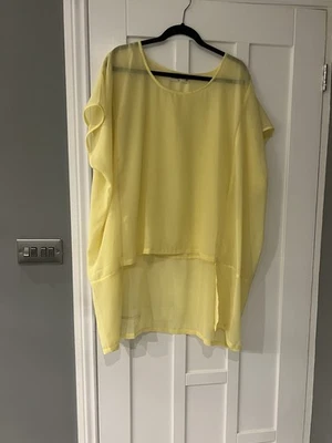 Label Lab Women’s Chiffon Oversized Top Yellow Size 10 New Without Tags - Image 1 of 4