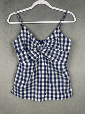 Top Cami Old Navy Para Mujer Talla Mediana Azul Marino Blanco Guinga Calado Torcido Frontal Foto 1 de 4