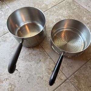 Revere Ware Steamer Strainer Handle With 3 Qt Pot - VERY GOOD PAIR LOT - Picture 1 of 9