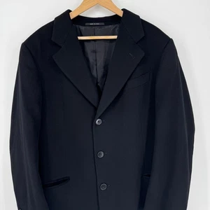 Armani Collezioni Saks Fifth Avenue Italy Black Cashmere 44 Trench Overcoat - Picture 1 of 10