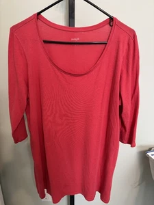 Pure Jill Tunika Oberteil L koralle rosa 3/4 Ballettärmel Rundhalsausschnitt - Bild 1 von 7