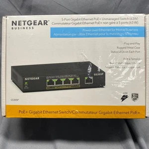 NETGEAR GS305P 5-Port PoE Switch Unmanaged Plug Play Metal Case Professional - Picture 1 of 6