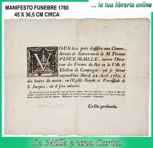 Trauerplakat Kapitel V Todesschein Makaber Holzschnitt Beerdigung 1700 - Bild 1 von 5
