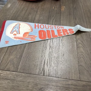 Vintage 70er Jahre Houston Oilers Wimpel Helm Filz Flagge NFL. 29 zoll - Bild 1 von 7
