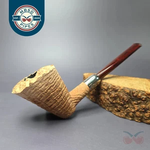 Pipe Tristan XL Natural Sandblast Dublin w/ Silver Handmade Briar Pipe, New - Picture 1 of 11