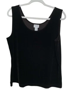 Chico’s Elegantes Samt Tank Top Damen 3/XLarge Dunkelbraun Rundhals Stretch - Bild 1 von 4