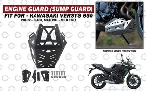 Protector/sumidero de motor negro "guarda apto para Kawasaki Versys 650" - Imagen 1 de 11