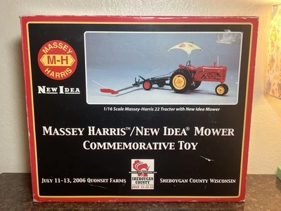 Massey Harris 1/16 Scale 22 Tractor w/ New Idea Mower Commemorative Toy 2006 - Image 1 of 4