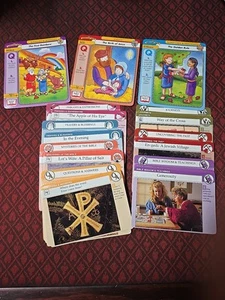 Grolier Family Bible Cards Christian Homeschool Church Sunday School Cards - Foto 1 di 10