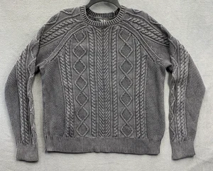 Rag & Bone Men's Cable Sweater Knit Dexter Organic Cotton Aran Knit Size XL - Picture 1 of 16