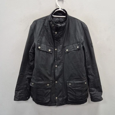 Abrigo Chaqueta Edredón Barbour Para Hombre Duke Cera Impermeable Negro Motociclista Talla Pequeña Foto 1 de 4