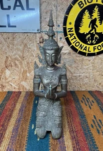 "Antigua estatua de Buda ángel arrodillado de teppanom tailandés de latón/bronce de 12,5"" de alto" - Imagen 1 de 19