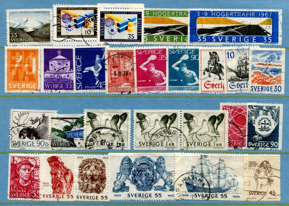 BP28 Suecia 1967-69 usado 27v deportes tenis aves arte velero Foto 1 de 1