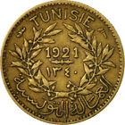 [#444387] Coin, Tunisia, Muhammad al-Nasir Bey, 50 Centimes, 1921, Paris, EF(40-