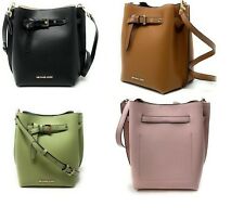 Michael Kors EMILIA Small Drawstring Bucket Messenger Bag Black/Brown/Green/Pink