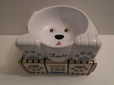 Pet Buddies - Dog Face Dog Bowl - Personalized with the name Randy - New In Box - Image 1 of 4