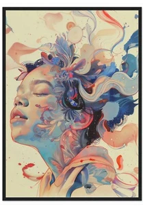 Spiritual/fantasy Print, Home Decor. Black Wooden Frame! (Ready To Hang) 50x70cm - Picture 1 of 4