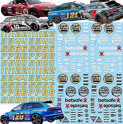 Audi Gumball 3000 Rally Decals Street Racing 1:87 Adesivi - Immagine 1 di 3