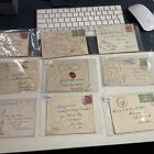 GREAT COLLECTION OF 9 x RARE WW1 ENVELOPES & POSTCARDS WITH CENSOR STAMPS