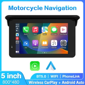 5" Motorcycle Navigator Carplay & Android Auto Touch Screen GPS Waterproof - Picture 1 of 20