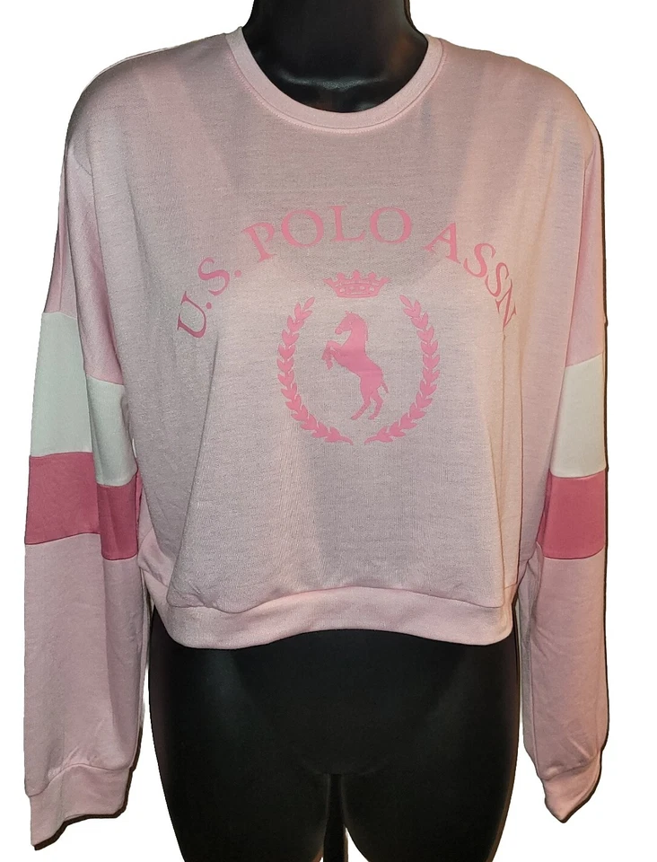 US Polo Association Mujer Rosa Pullover Sudadera Manga Larga Talla Grande Usada en Excelente Condición  Foto 1 de 4