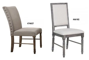 ACME Leventis Cream Linen Cushion & Weathered Oak / Gray Finish 2-PC Side Chair - Picture 1 of 7