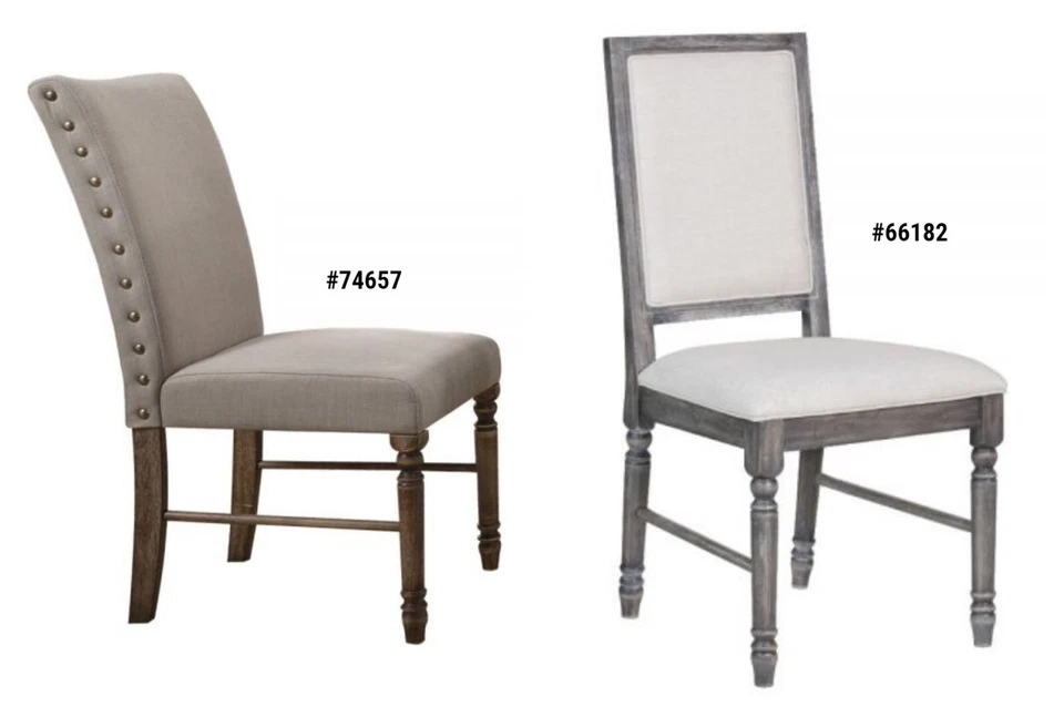ACME Leventis Cream Linen Cushion & Weathered Oak / Gray Finish 2-PC Side Chair - Image 1 of 1