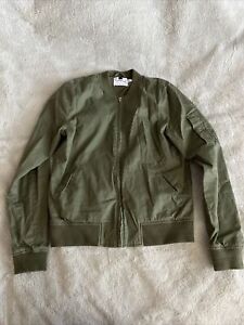 Topman Jacket Men's Size Small Green Long Sleeve Zip Up Bomber Jacket