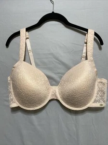 Jessica Simpson Womens Bra 42D Peach Blush Lace Underwire Lined Coquette - Picture 1 of 13