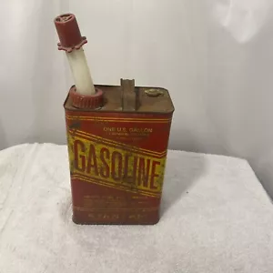 Bidone gas vintage Stancan 1 gallone in metallo con beccuccio di sicurezza - Foto 1 di 10