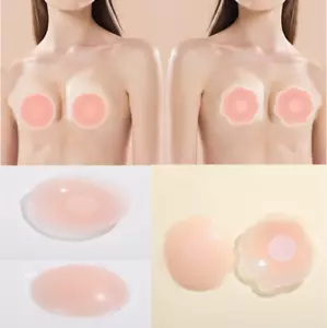 Silicone Nipple Covers Reusable Self Adhesive Gel Bra Pad Invisible Bra UK - Picture 1 of 11