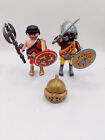 Playmobil Geobra 2 römische Gladiatorenfiguren Schwert doppelseitig Axt Schildhelme