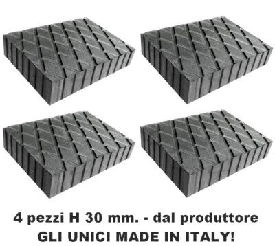STRANIERI GOMMA ITALY set 4 PEZZI TAMPONI H 30 mm. gomma per PONTI SOLLEVATORI corghi ravaglioli omcn