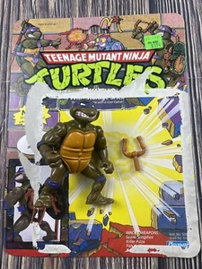 Vintage 1990 TMNT Storage Shell Donatello Action Figure With Card - Picture 1 of 12