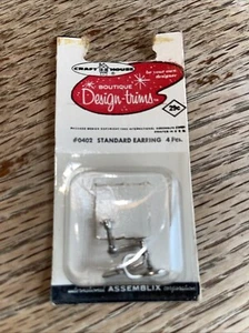 Vtg Screw Back Earrings Finding Craft House #0402 Boutique Design-Trims Opened - Picture 1 of 3