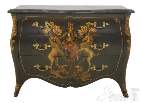 55103EC: MAITLAND SMITH 3 Drawer Commode Chest w. Coat Of Arms Cover