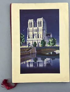 BEA BRITISH EUROPEAN AIRWAYS VINTAGE FIRST CLASS AIRLINE MENU NOTRE DAME PARIS - Picture 1 of 2