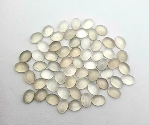 Natürlicher weißer Mondstein oval Cabochon lose Edelstein Posten 67 Stck. 6x8 mm 100 Karat - Bild 1 von 4