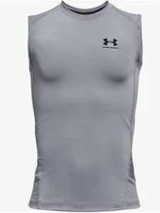 Under Armour Boys HeatGear Armour Sleeveless T-Shirt, Steel (035)/Black, Medium - Picture 1 of 2