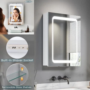 LED Spiegelschrank Badezimmerspiegel Badschrank mit Beleuchtung Spiegeltüren - Bild 1 von 8