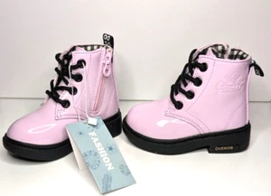 High Top Fashion Combat Boots Girls Pink & Black Toddler Size US 4.5 - EU 20 - Picture 1 of 7
