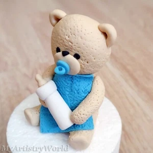 Baby Bear cake topper. Edible 3D fondant/gum paste Bear figurine for a cake - Picture 1 of 1
