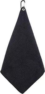 Premium Golf Towel with Carabiner Clip Absorbent Microfiber Small, Black  - Picture 1 of 1