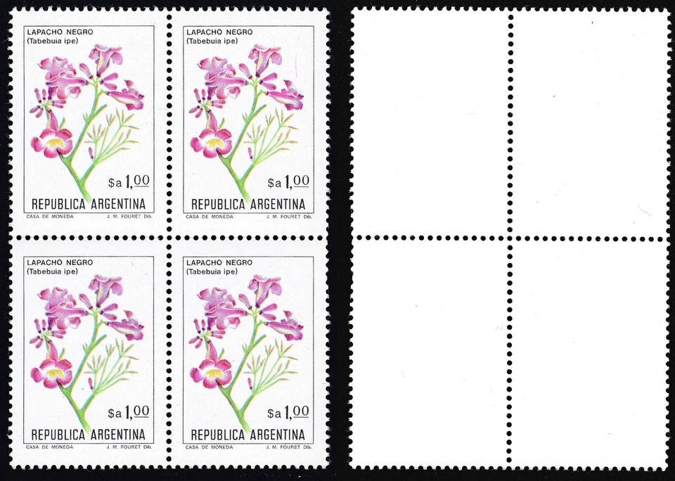 Argentina MNH 1983 Flores Block de 4 sellos Michel nº 1640 Yvert 1357 - Imagen 1 de 1